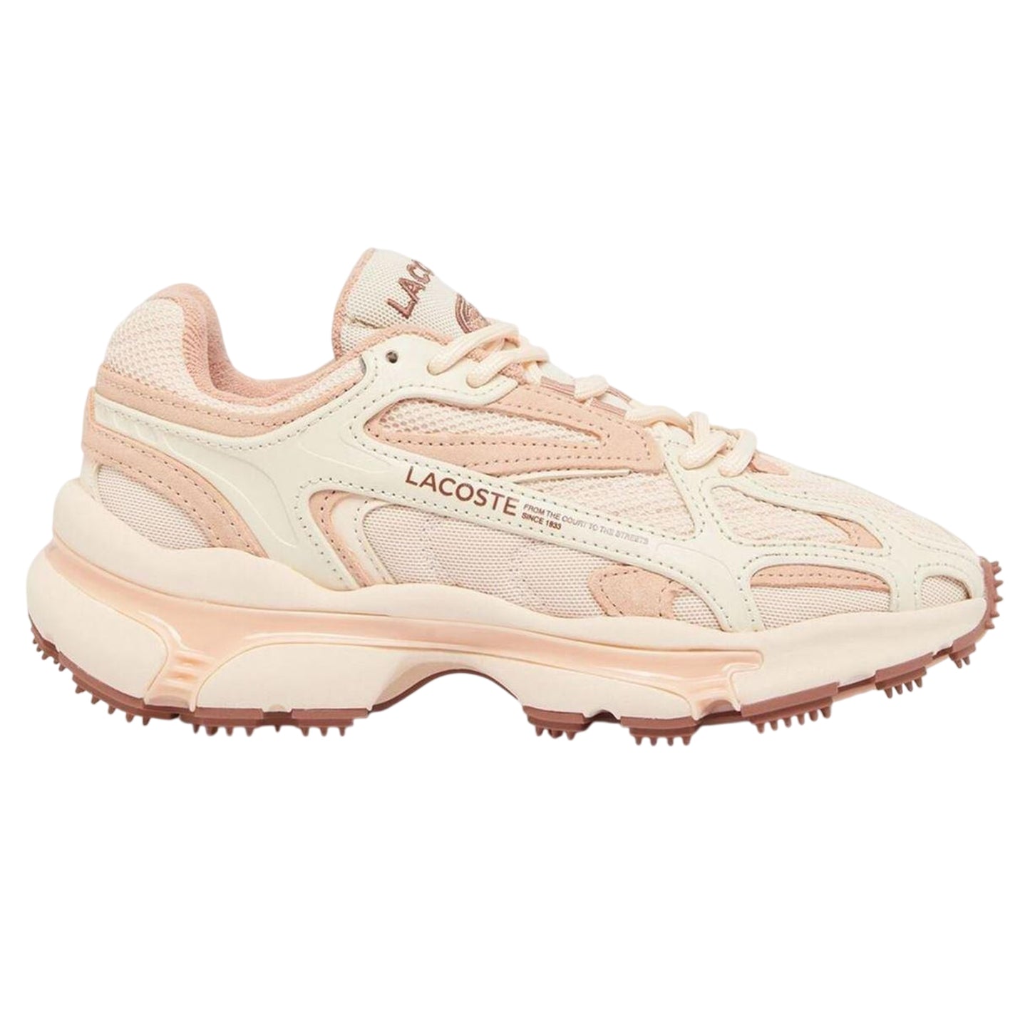 Pink - Front - Lacoste Womens-Ladies L003 2K24 Suede Chunky Sole Trainers
