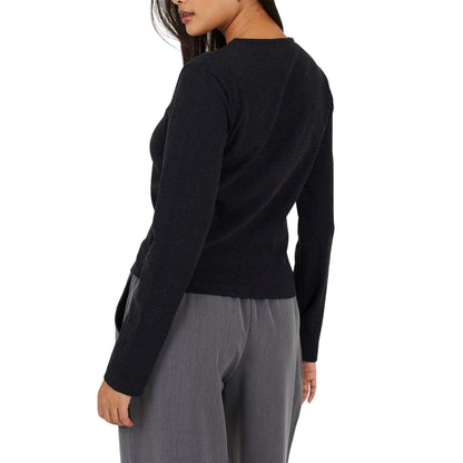Charcoal - Back - Brave Soul Womens-Ladies Ribbed Top