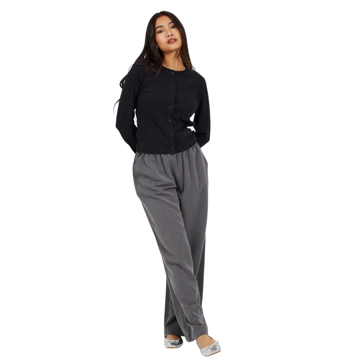 Charcoal - Lifestyle - Brave Soul Womens-Ladies Ribbed Top