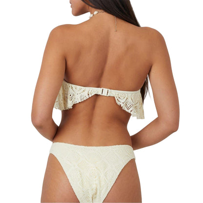 Yellow - Back - Brave Soul Womens-Ladies Crochet Bandeau Bikini Top