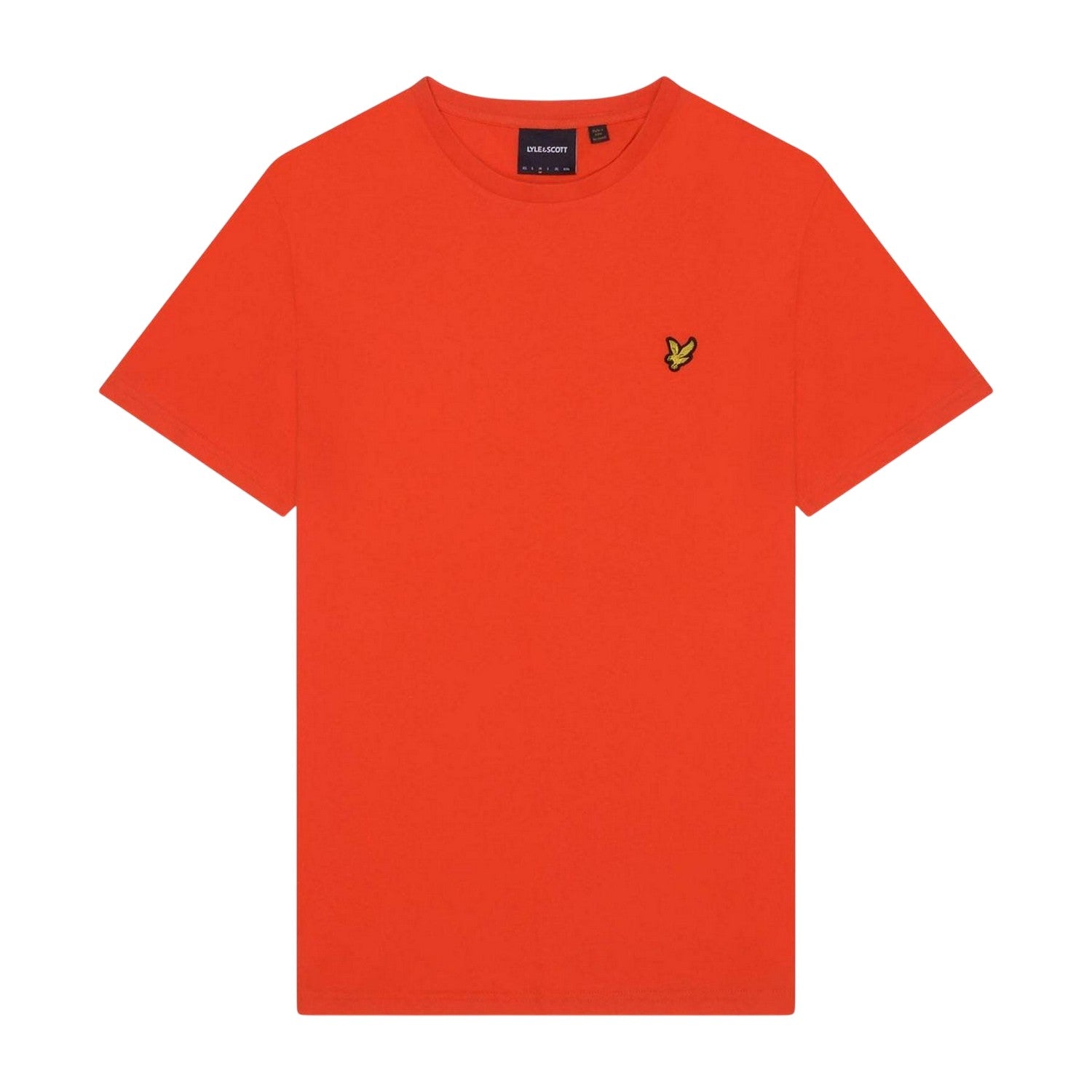 Orange - Front - Lyle & Scott Mens Logo Crew Neck Regular T-Shirt
