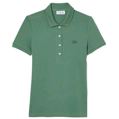 Green - Front - Lacoste Womens-Ladies L.12.D Mini Pique Slim Polo Shirt