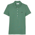 Green - Front - Lacoste Womens-Ladies L.12.D Mini Pique Slim Polo Shirt