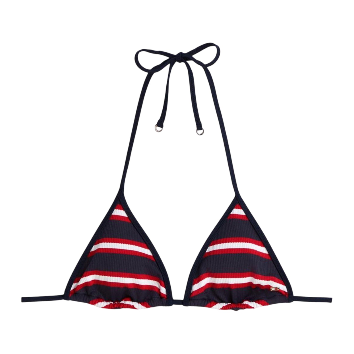 Navy - Front - Tommy Hilfiger Womens-Ladies Striped Triangle Cups Bikini Top