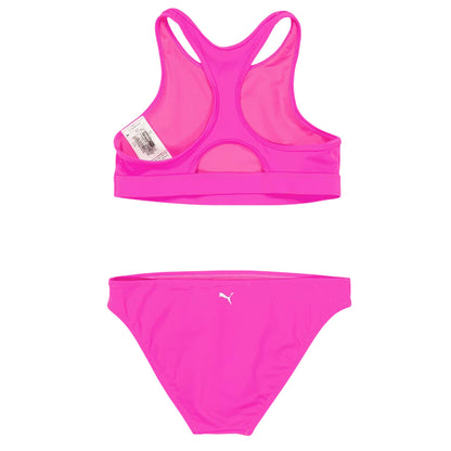 Fluorescent Pink - Back - Puma Womens-Ladies Two-Piece Swimsuit