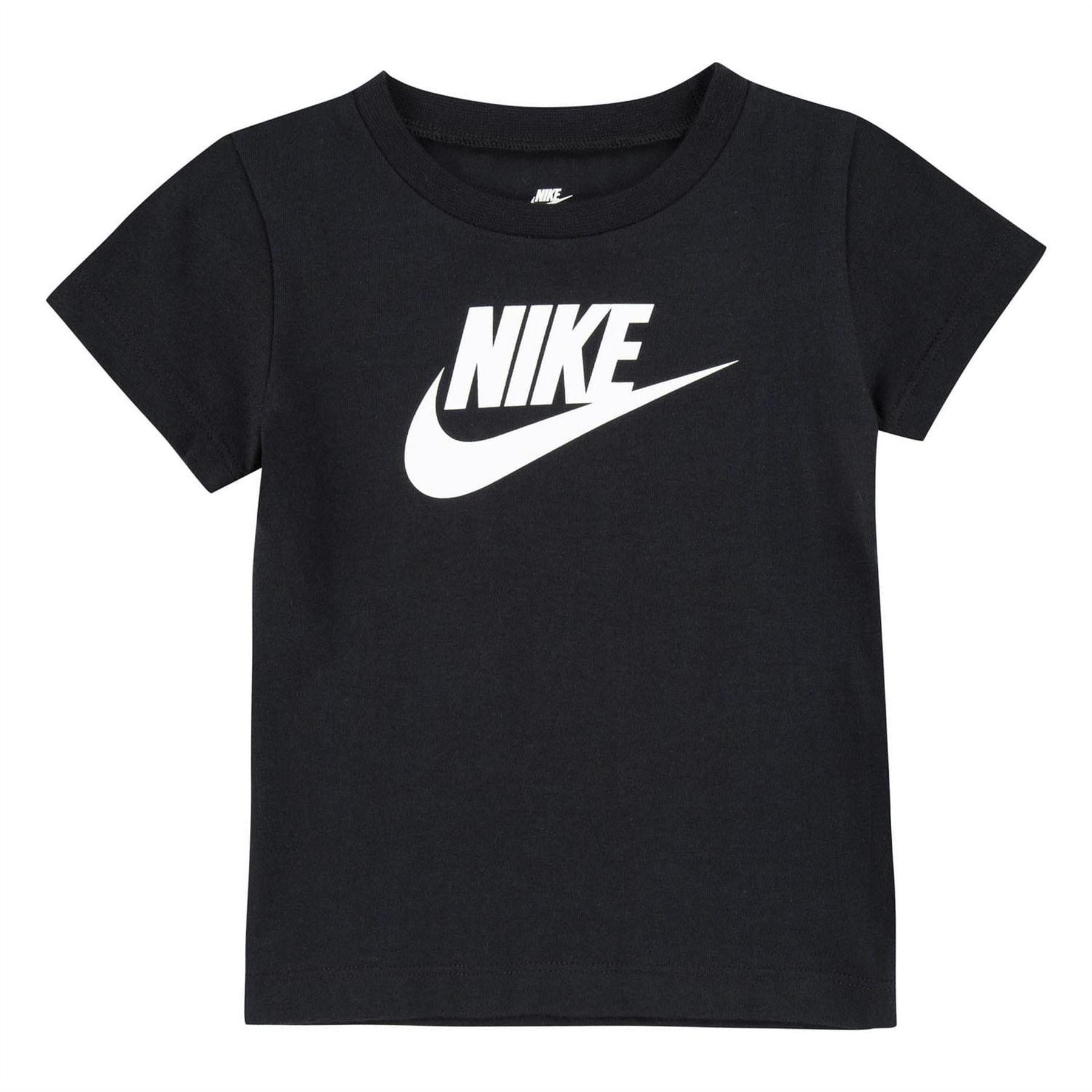 Black - Front - Nike Baby Swoosh Crew Neck Regular T-Shirt