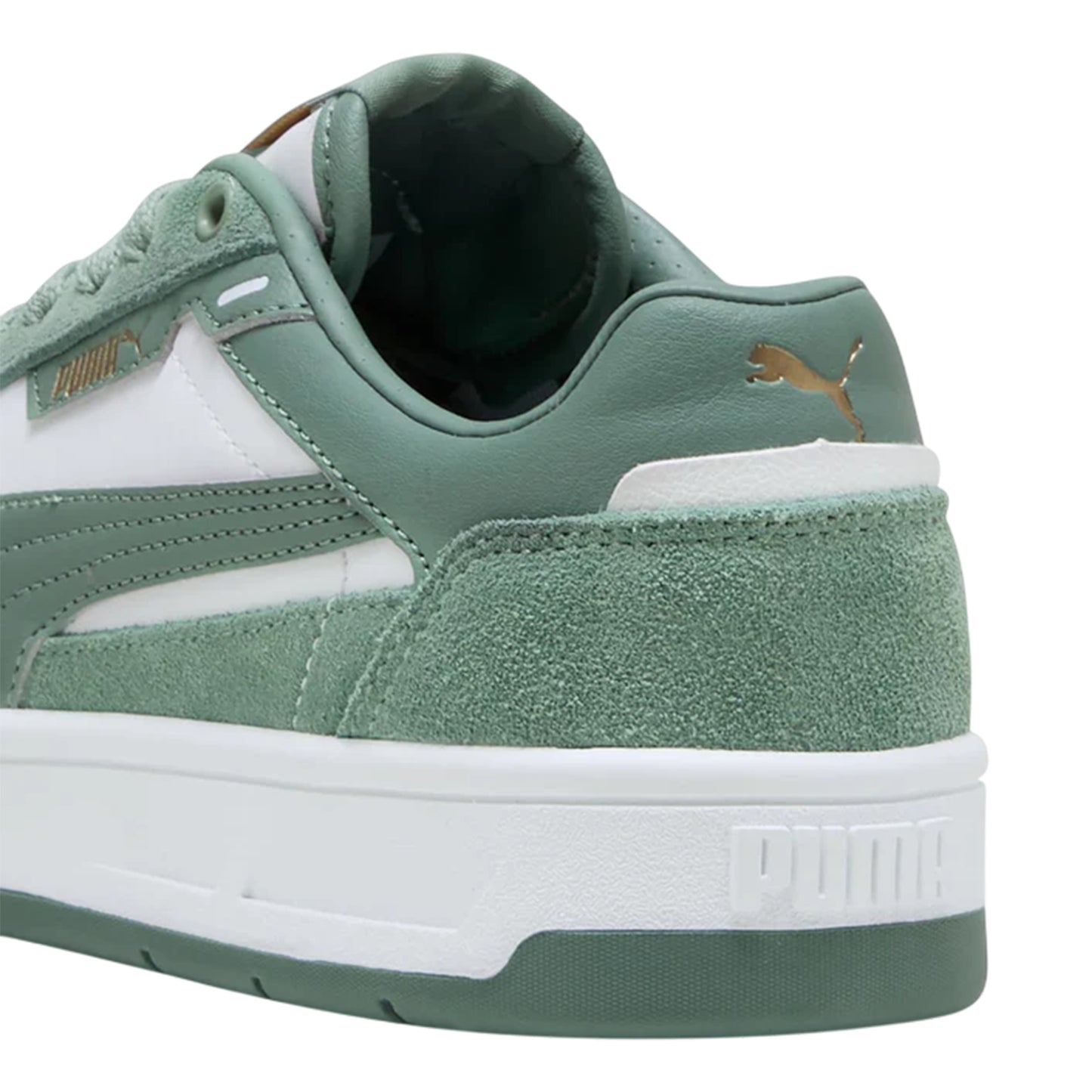 White-Green - Back - Puma Childrens-Kids Classic SD Suede Trainers