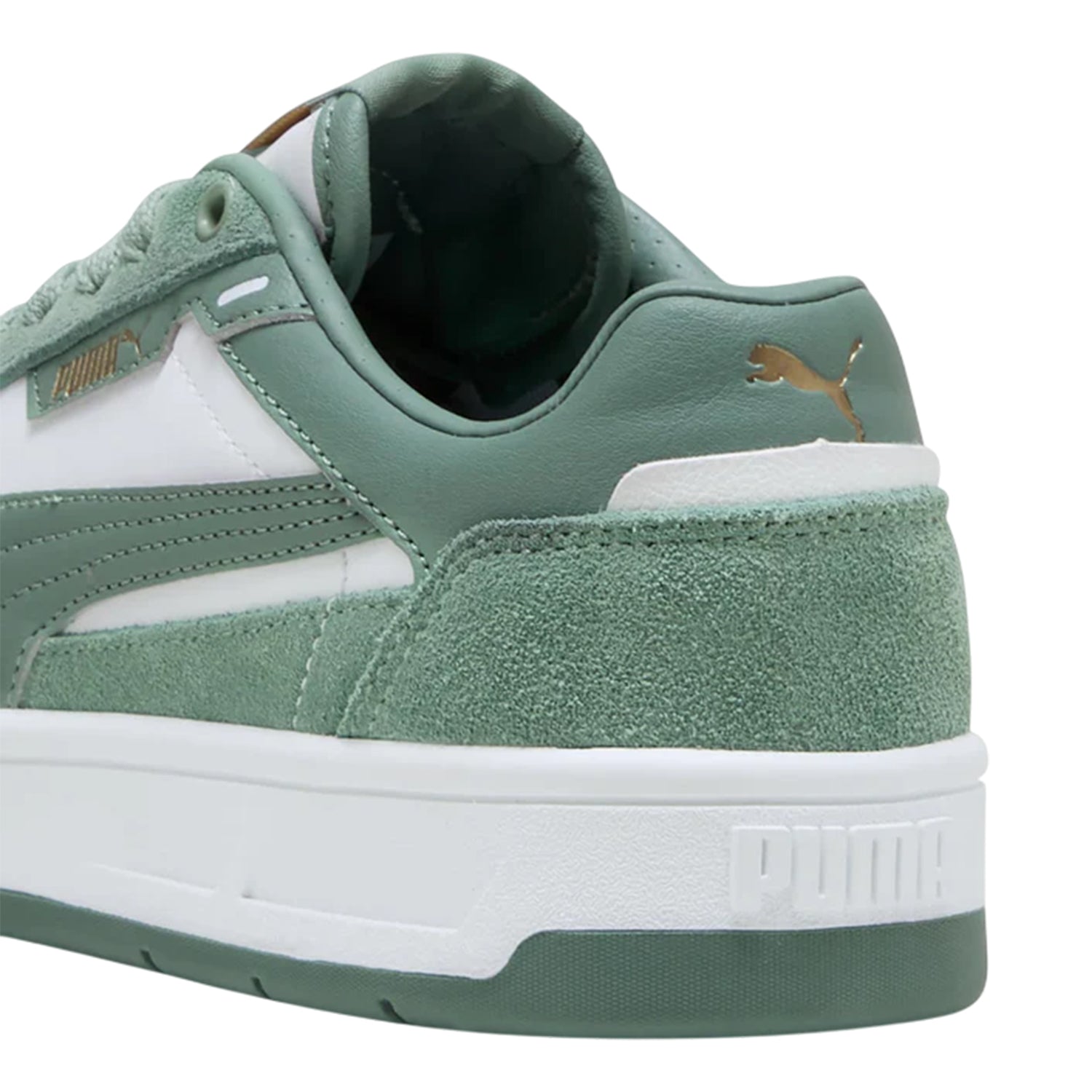 White-Green - Back - Puma Childrens-Kids Classic SD Suede Trainers