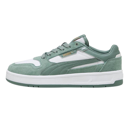 White-Green - Side - Puma Childrens-Kids Classic SD Suede Trainers