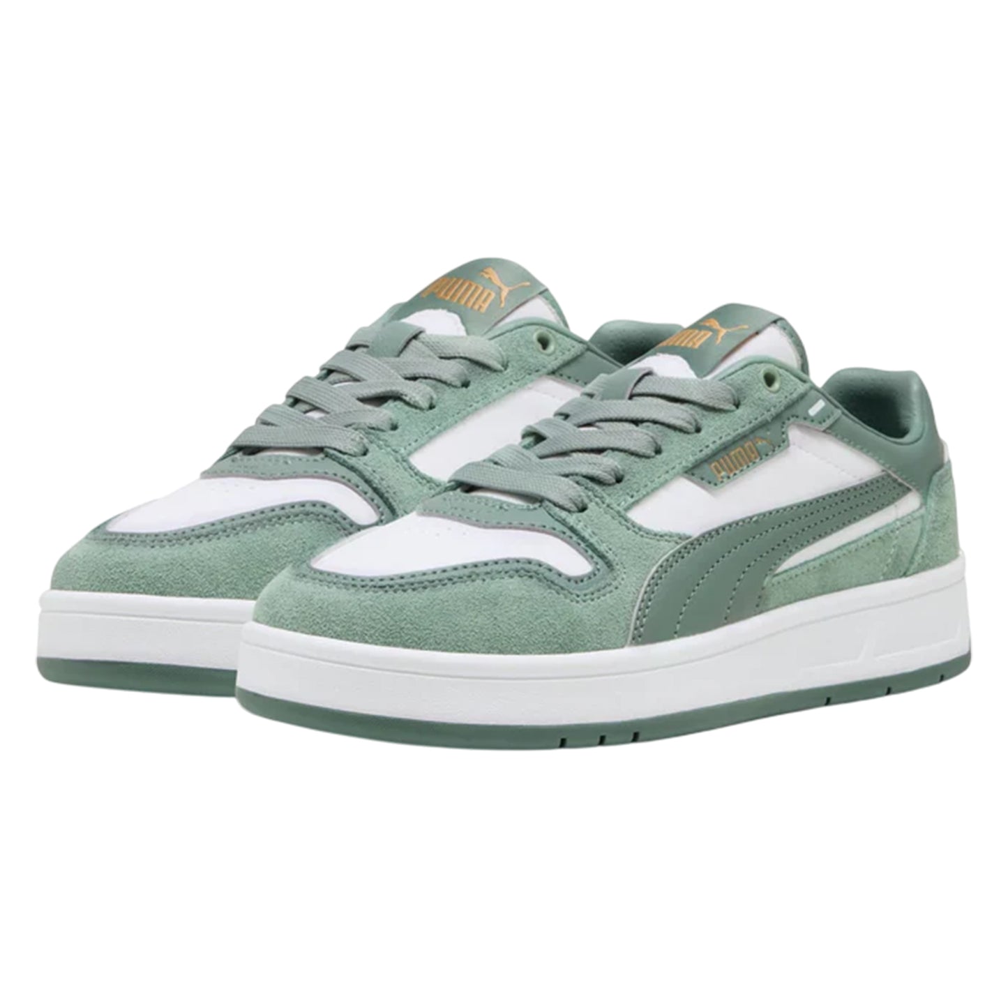 White-Green - Lifestyle - Puma Childrens-Kids Classic SD Suede Trainers