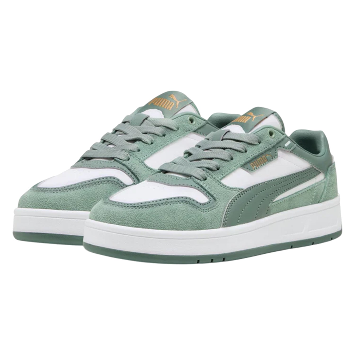 White-Green - Lifestyle - Puma Childrens-Kids Classic SD Suede Trainers