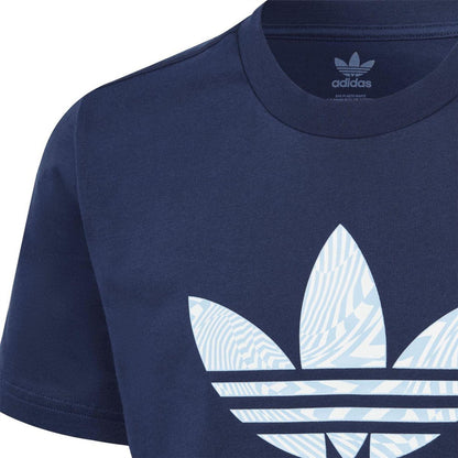 Indigo - Side - Adidas Childrens-Kids Originals Rekive Trefoil T-Shirt