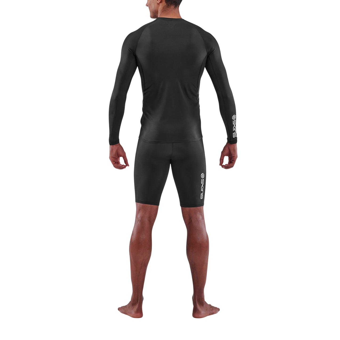 Black - Back - Skins Mens Series-1 Regular Long-Sleeved Base Layer Top