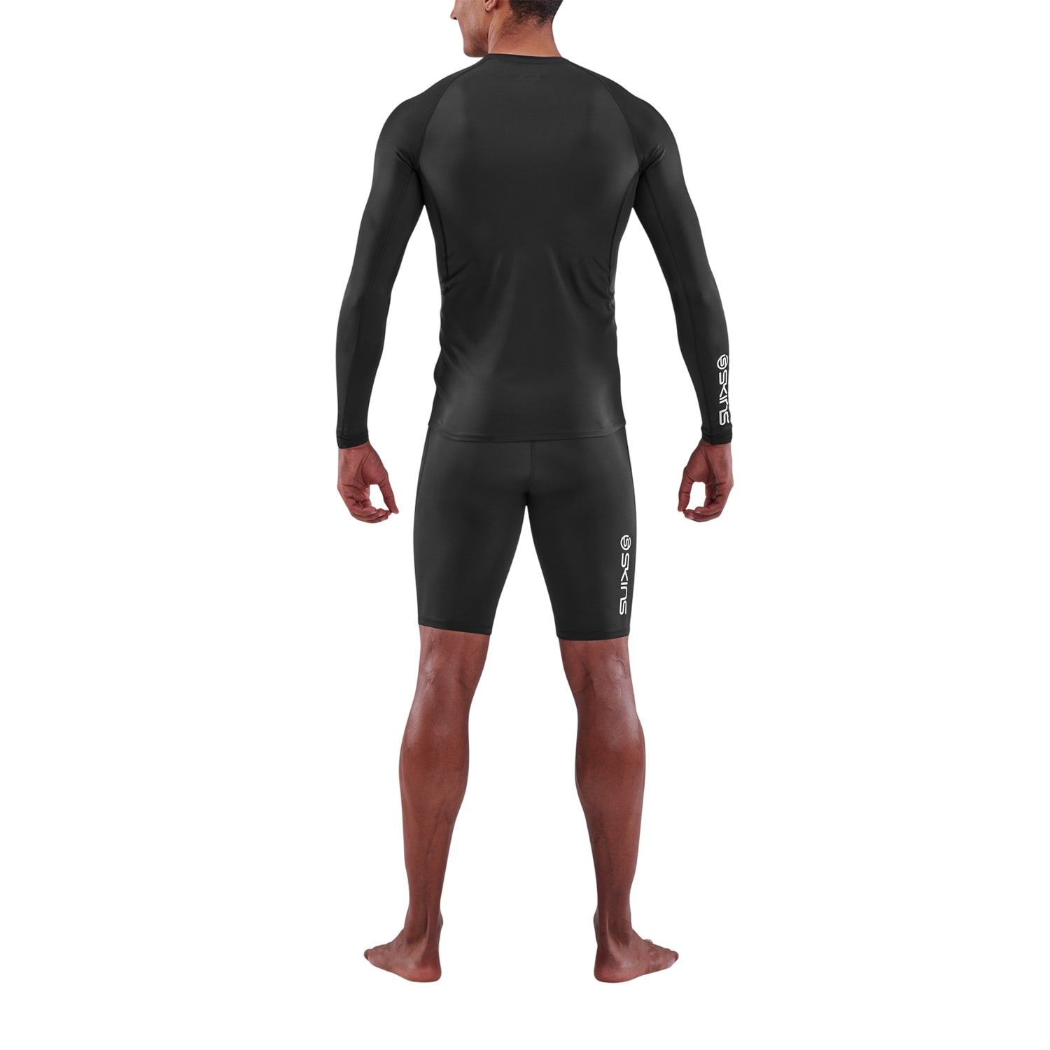 Black - Back - Skins Mens Series-1 Regular Long-Sleeved Base Layer Top