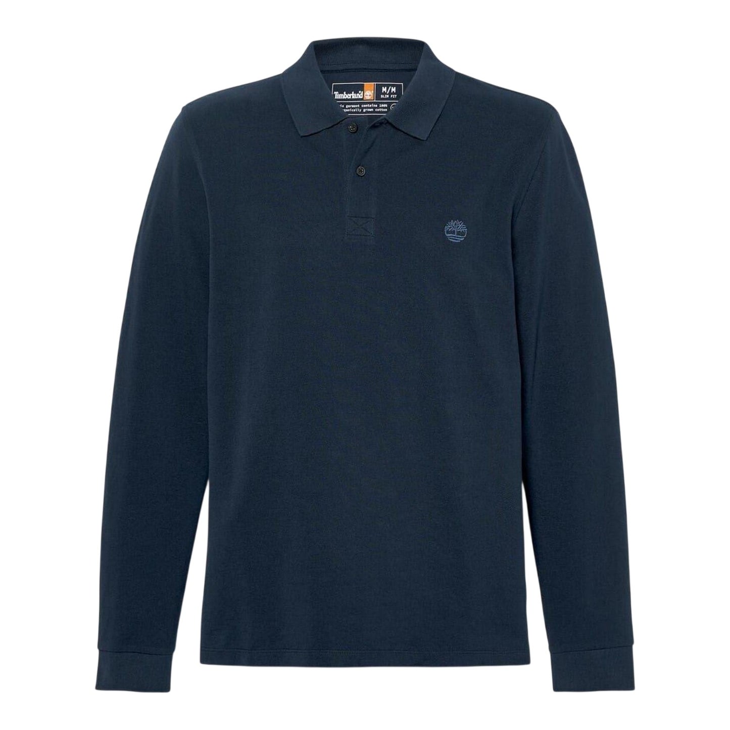 Dark Sapphire - Front - Timberland Mens Ribbed Regular Long-Sleeved Polo Shirt
