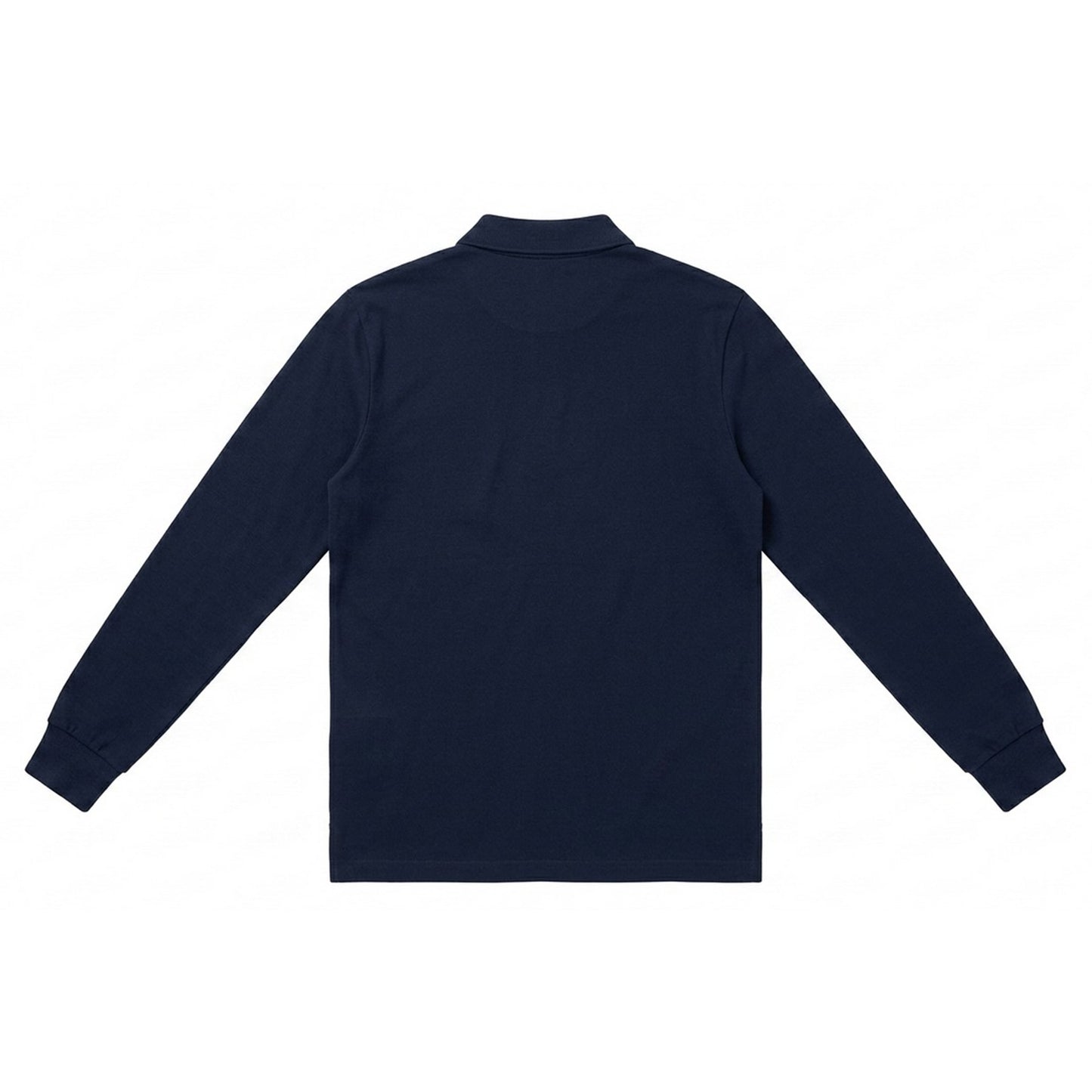 Dark Sapphire - Back - Timberland Mens Ribbed Regular Long-Sleeved Polo Shirt