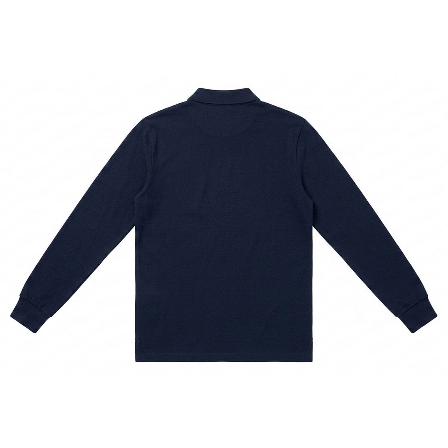 Dark Sapphire - Back - Timberland Mens Ribbed Regular Long-Sleeved Polo Shirt