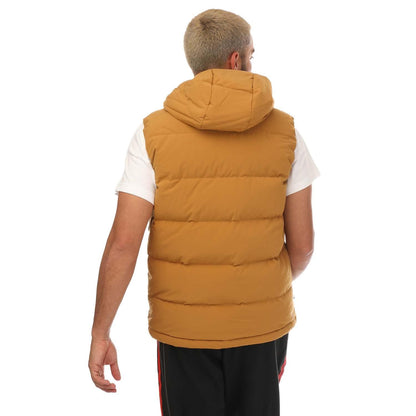 Brown - Back - Adidas Mens Helionic Down Hooded Body Warmer