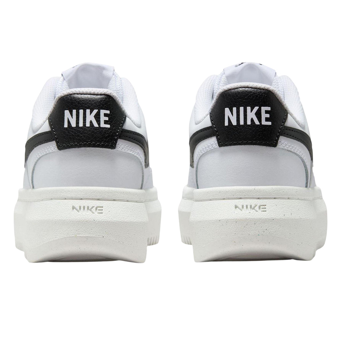 White-Black - Back - Nike Womens-Ladies Court Vision Al Leather Platform Trainers