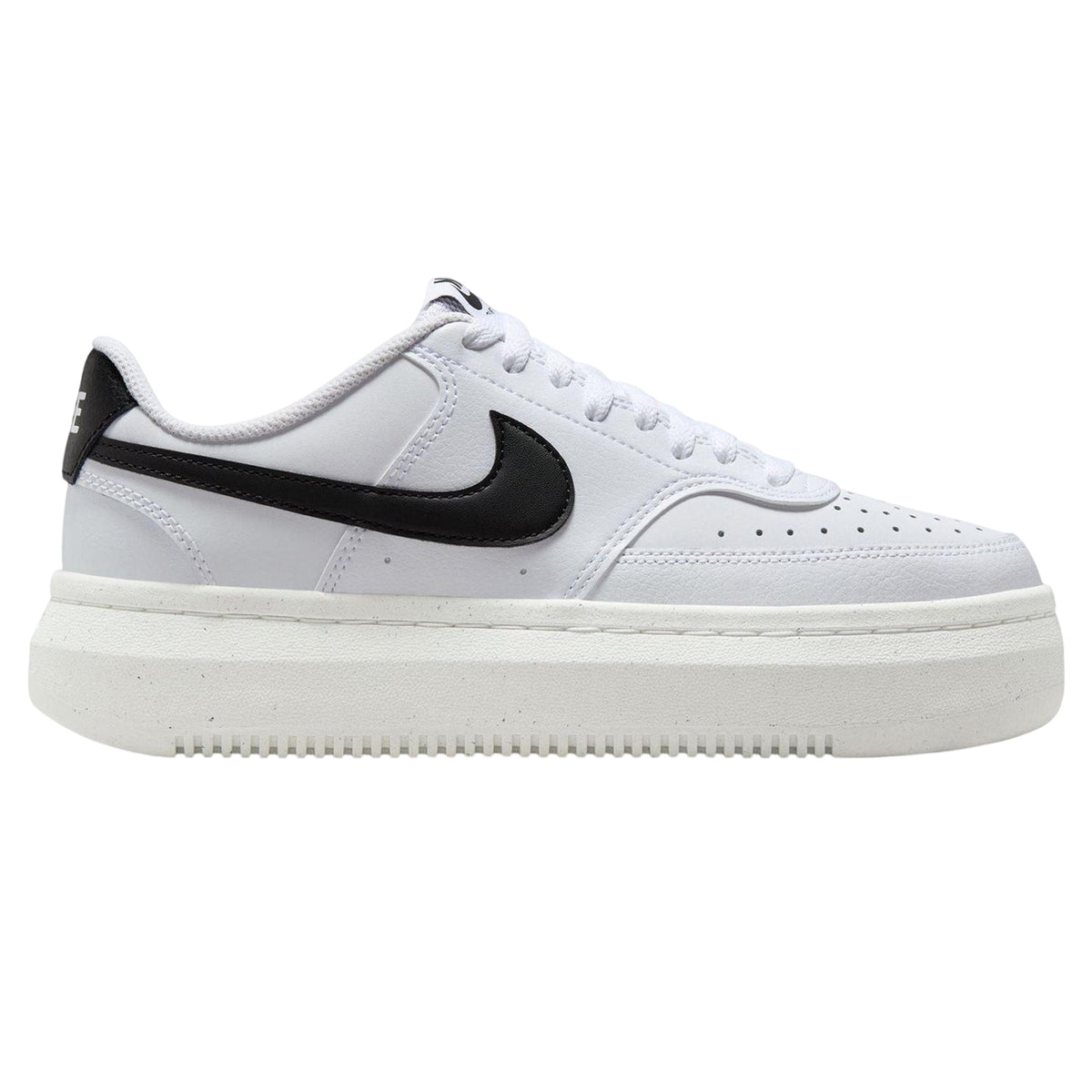 White-Black - Front - Nike Womens-Ladies Court Vision Al Leather Platform Trainers