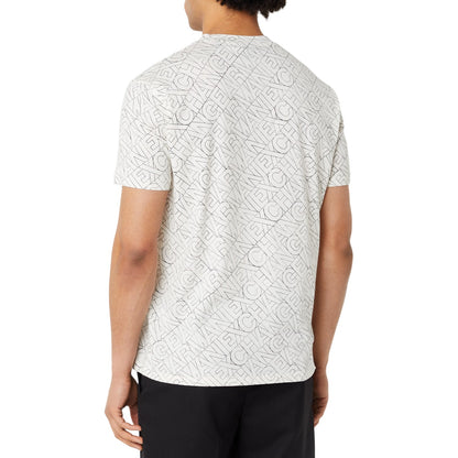 Ivory-Multicoloured - Back - Armani Exchange Mens All-Over Print Logo T-Shirt