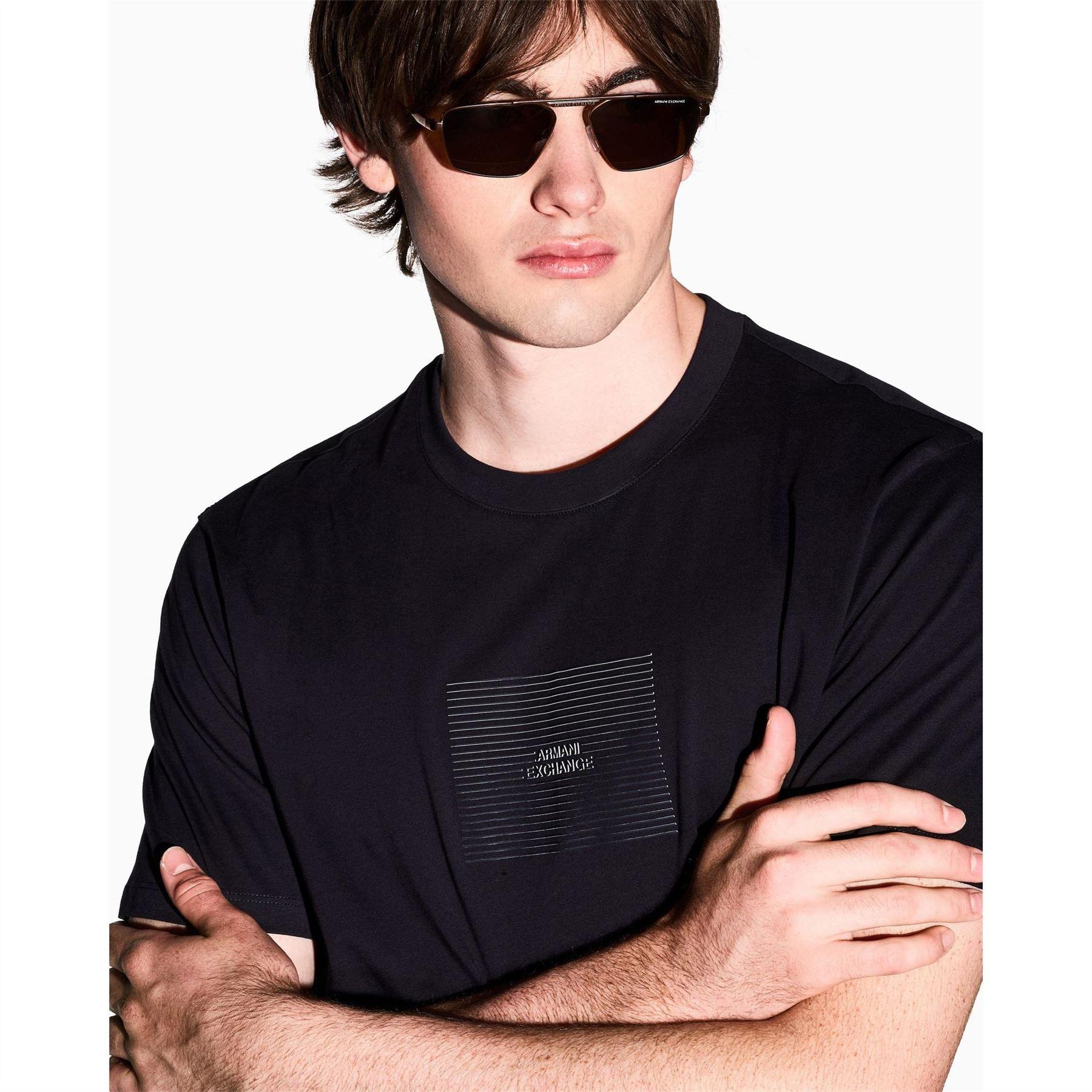 Deep Navy - Lifestyle - Armani Exchange Mens All-Over Print Logo T-Shirt