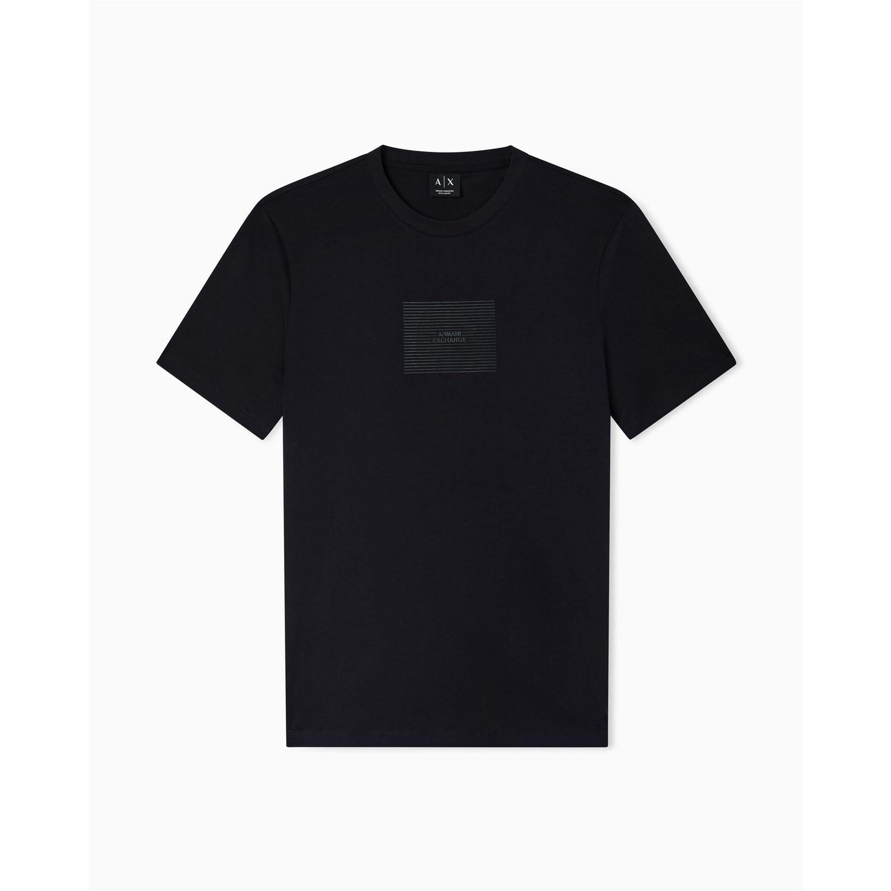 Deep Navy - Pack Shot - Armani Exchange Mens All-Over Print Logo T-Shirt