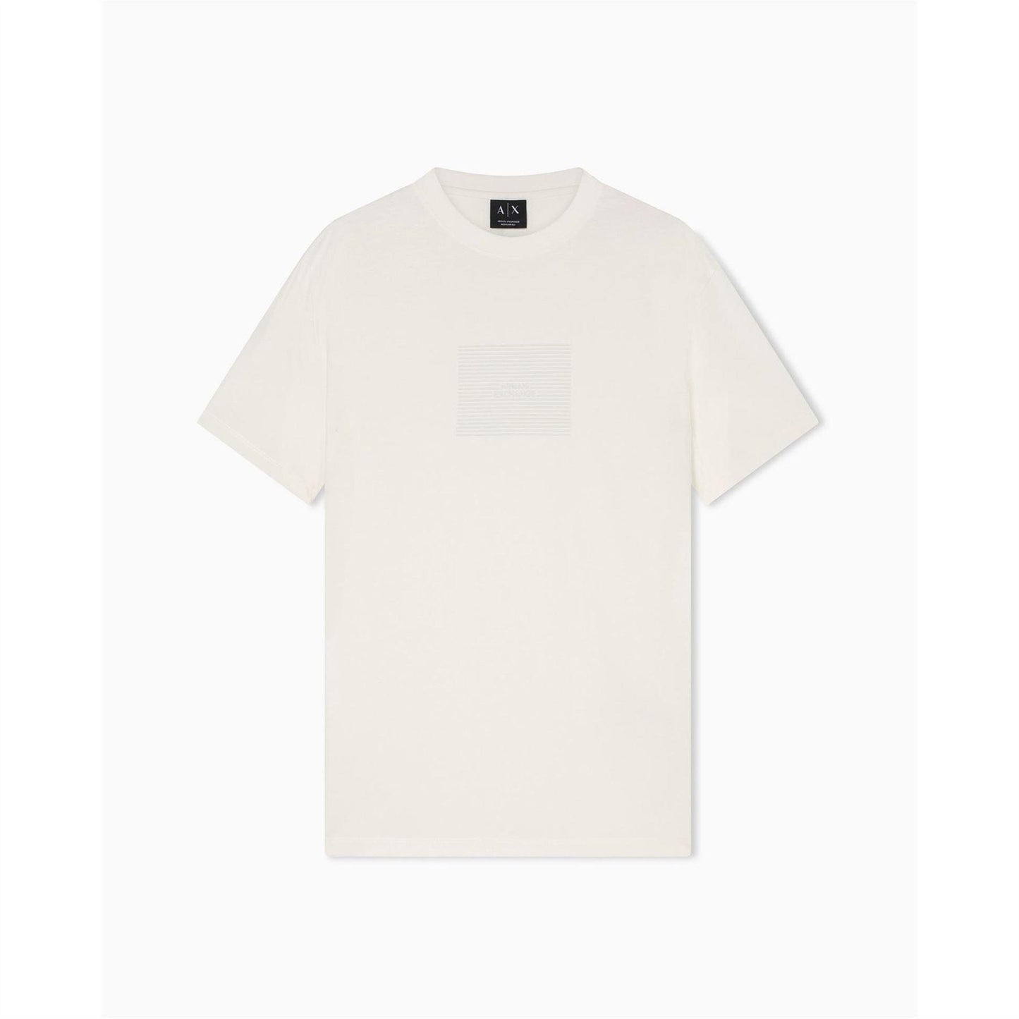 Off White - Front - Armani Exchange Mens All-Over Print Logo T-Shirt