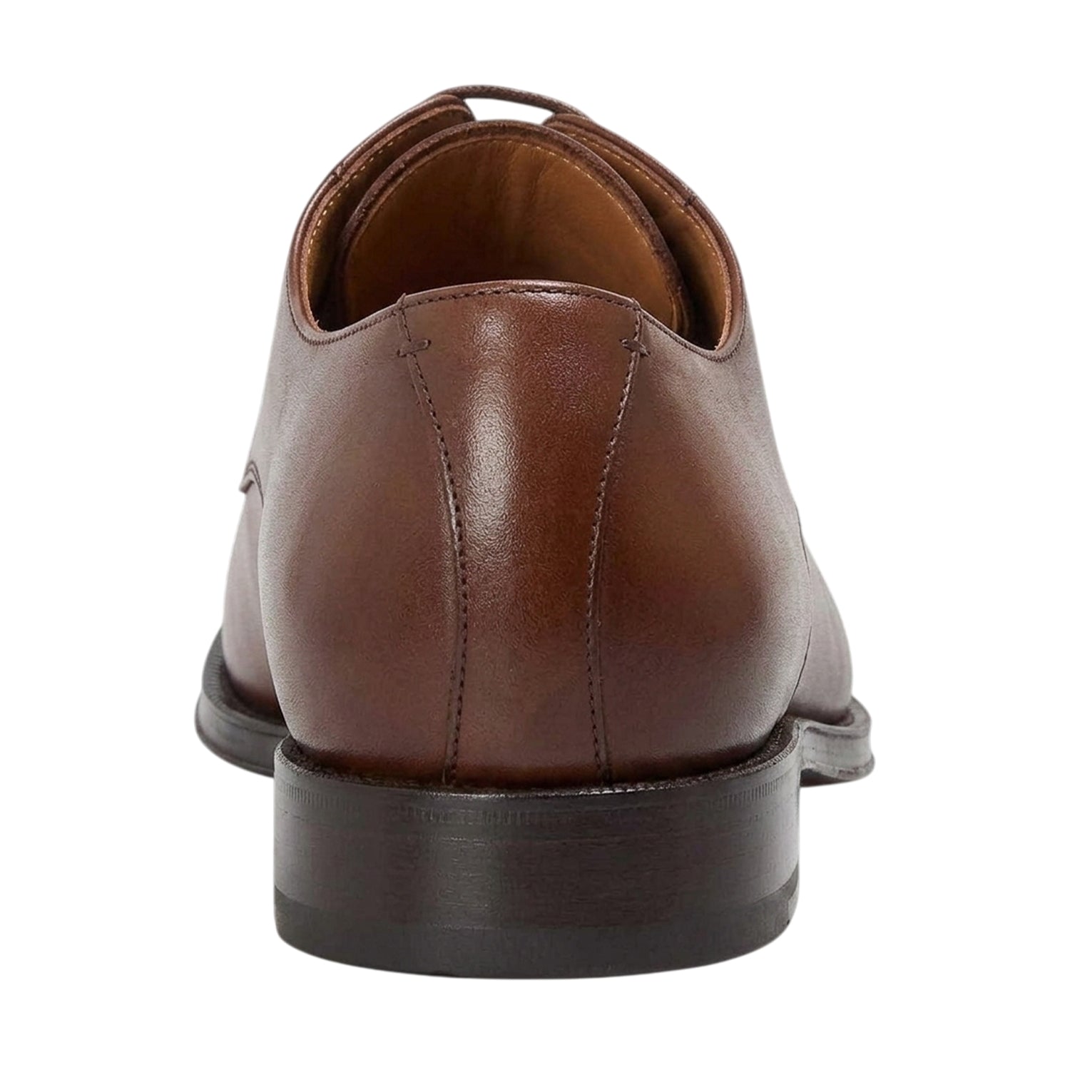 Medium Brown - Back - Boss Mens Derrek Derb Buplt Leather Derby Shoes