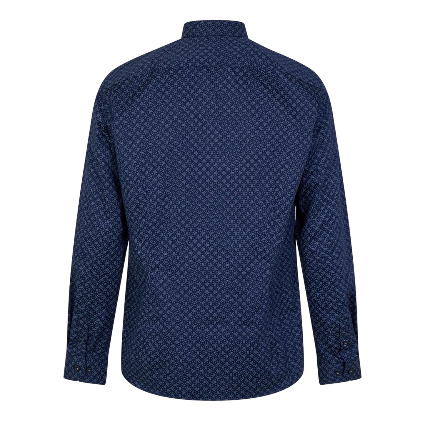 Navy - Back - Ted Baker Mens Geometric Slim Formal Shirt