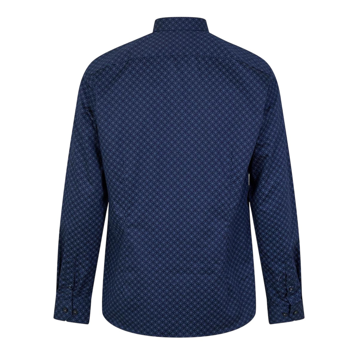 Navy - Back - Ted Baker Mens Geometric Slim Formal Shirt