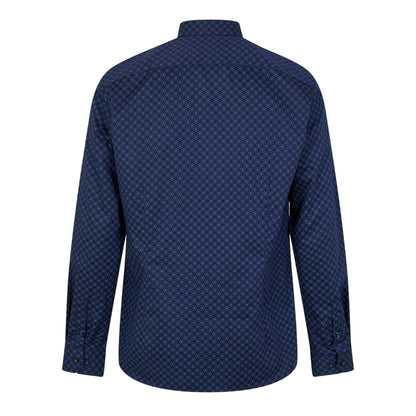 Navy - Back - Ted Baker Mens Geometric Slim Formal Shirt