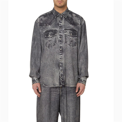 Black-Grey - Lifestyle - Diesel Mens Gils Denim Shirt