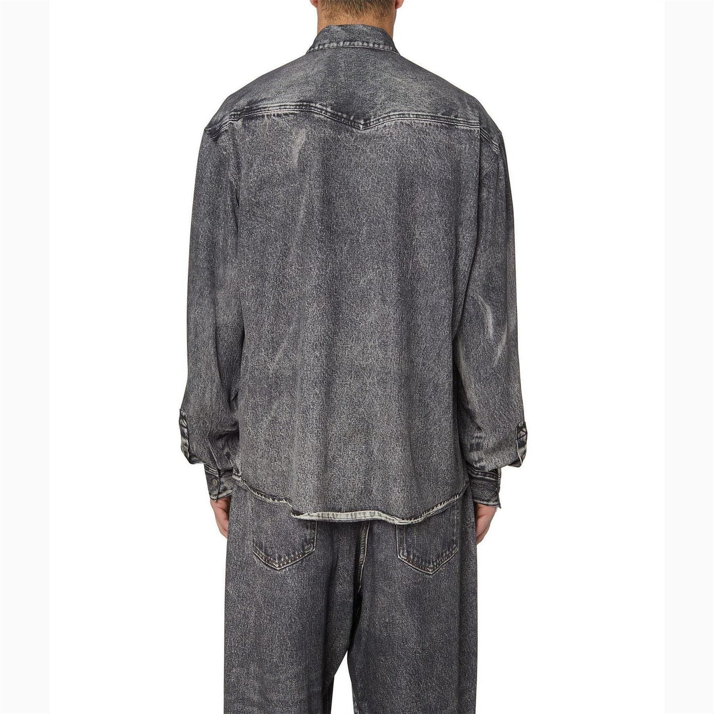 Black-Grey - Pack Shot - Diesel Mens Gils Denim Shirt