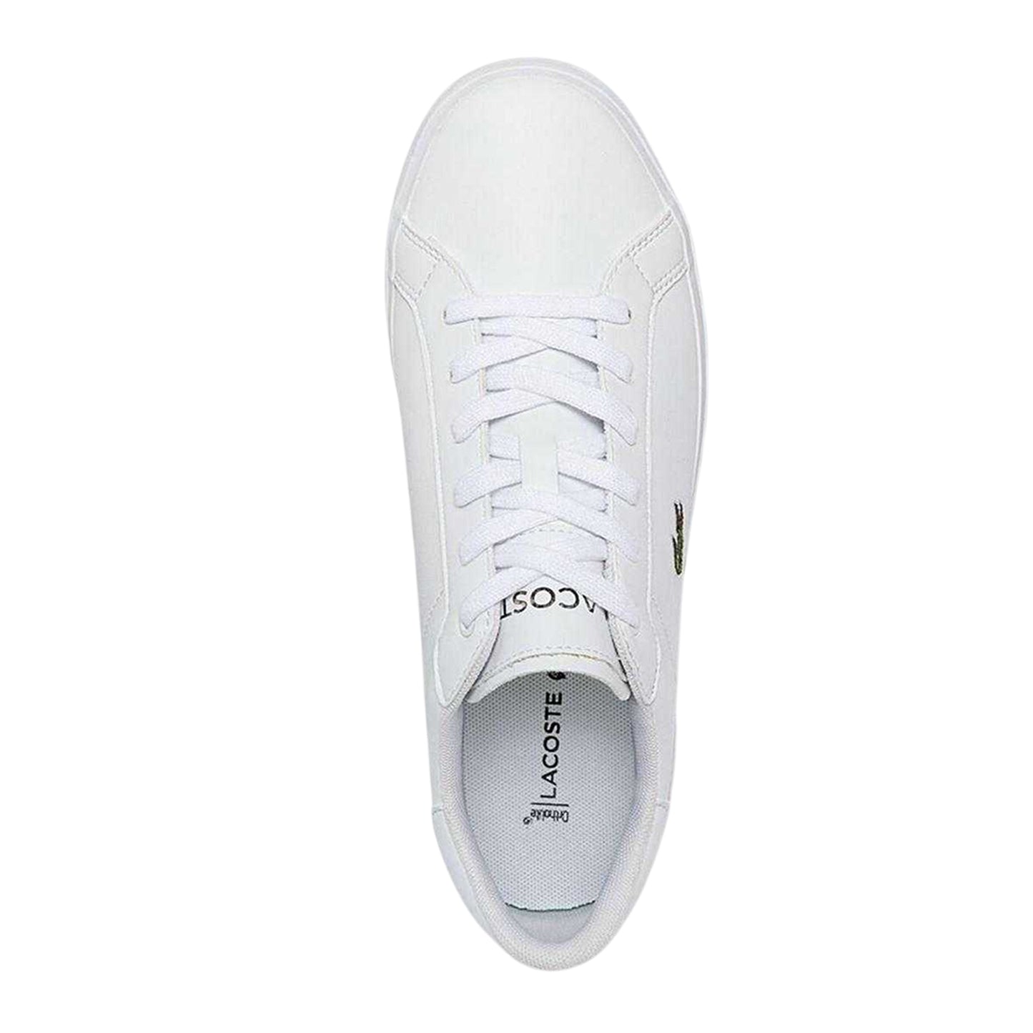 White - Lifestyle - Lacoste Childrens-Kids Powercourt Logo Trainers