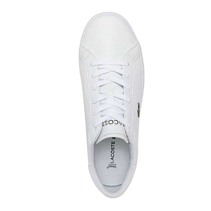 White - Lifestyle - Lacoste Childrens-Kids Powercourt Logo Trainers