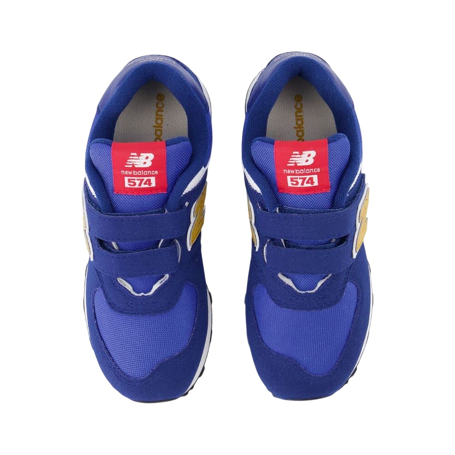Blue - Pack Shot - New Balance Childrens-Kids 574 Hook and Loop Trainers