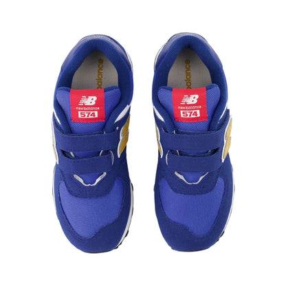 Blue - Pack Shot - New Balance Childrens-Kids 574 Hook and Loop Trainers