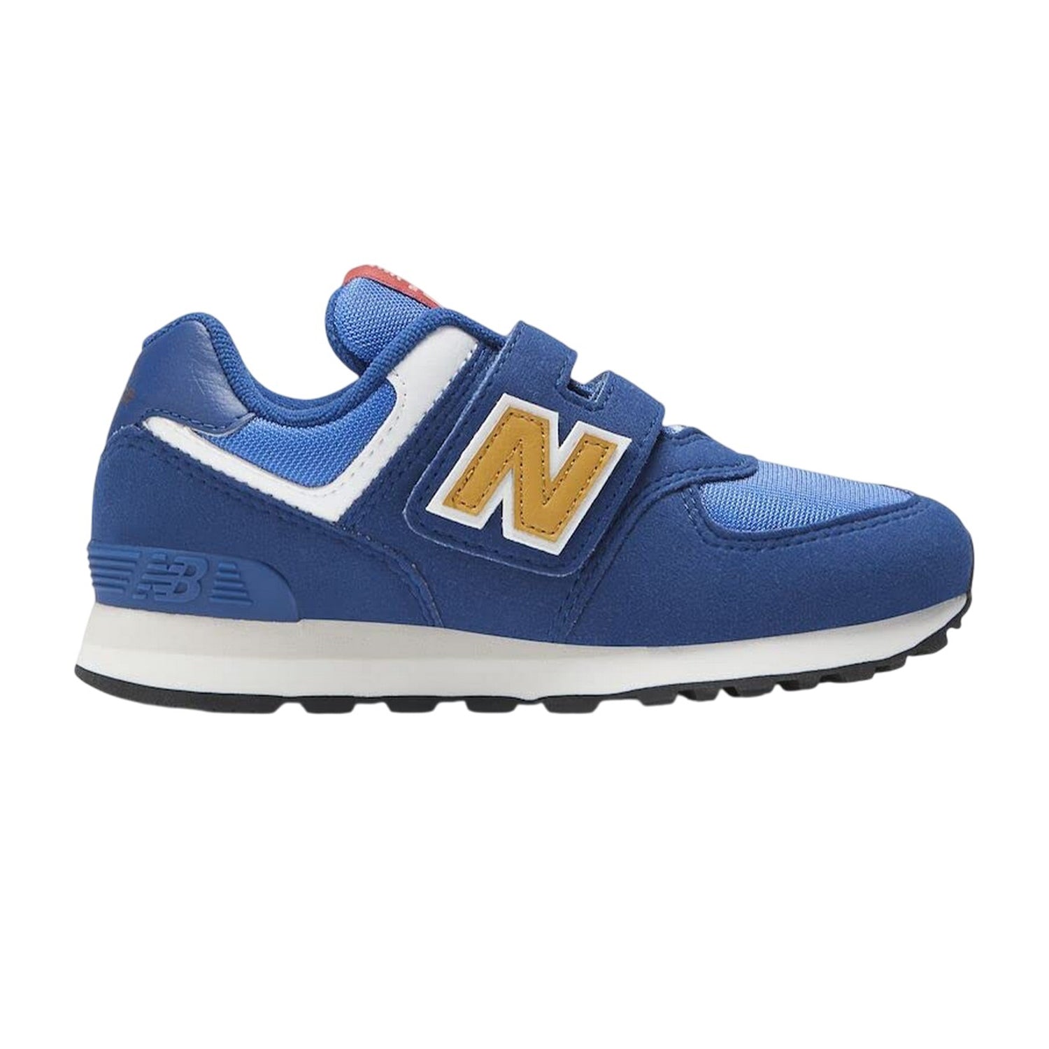 Blue - Front - New Balance Childrens-Kids 574 Hook and Loop Trainers