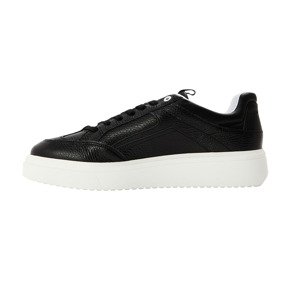 Black - Back - Steve Madden Mens Orlando Leather Trainers