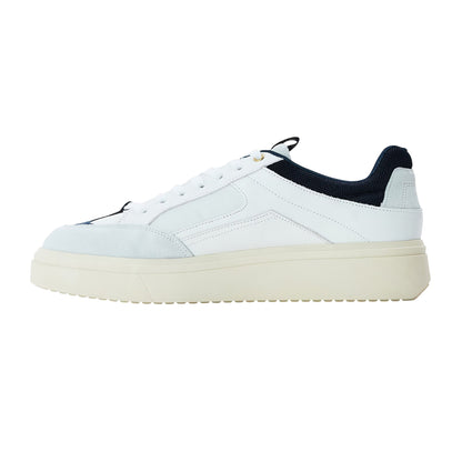White-Navy - Back - Steve Madden Mens Orlando Leather Trainers