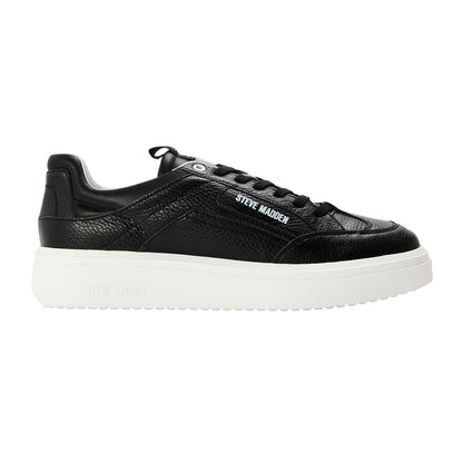 Black - Front - Steve Madden Mens Orlando Leather Trainers