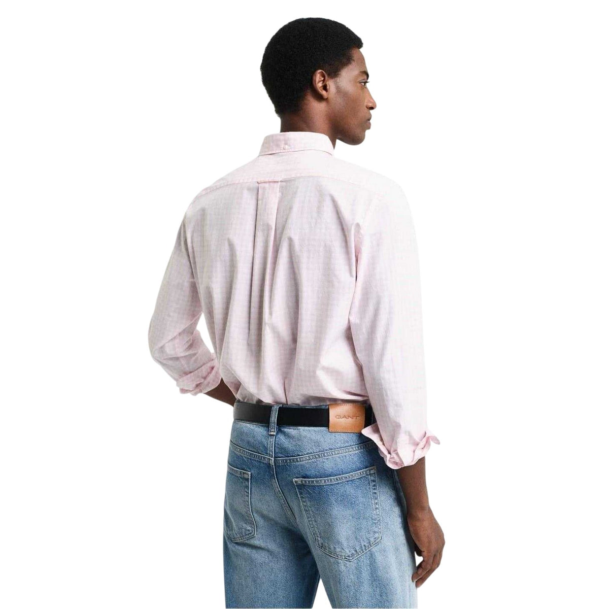 Light Pink - Back - Gant Mens Gingham Regular Shirt