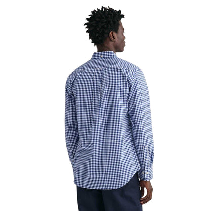Mid Blue - Back - Gant Mens Gingham Regular Shirt