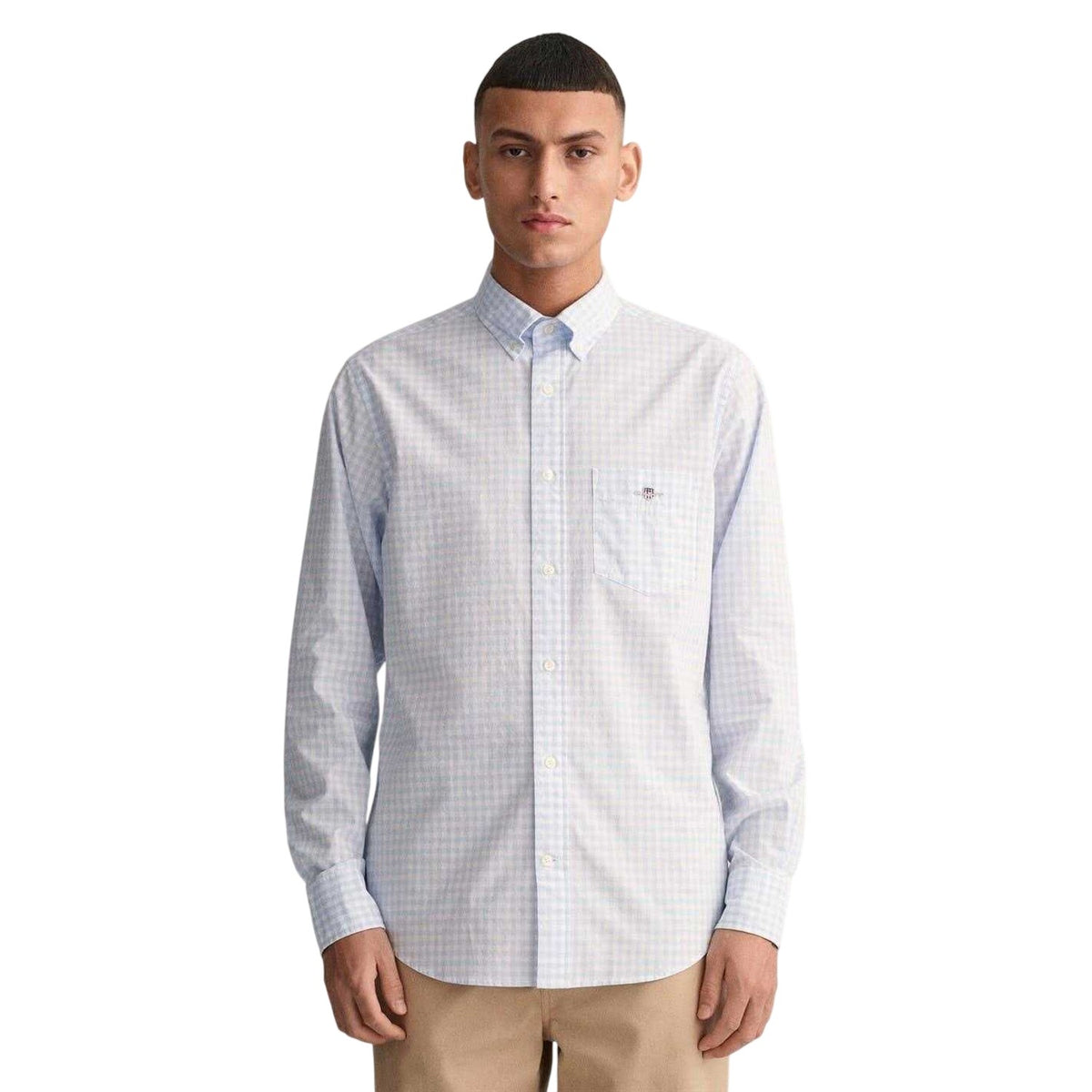Blue - Front - Gant Mens Gingham Regular Shirt