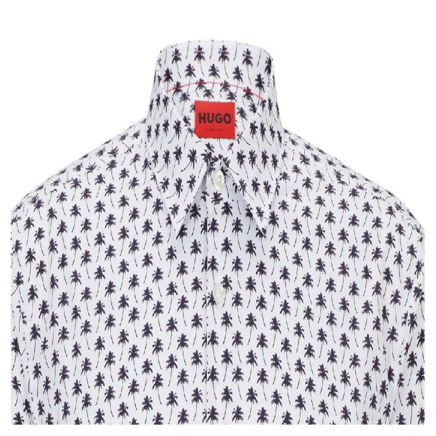 White - Back - Hugo Mens Collared Regular Shirt