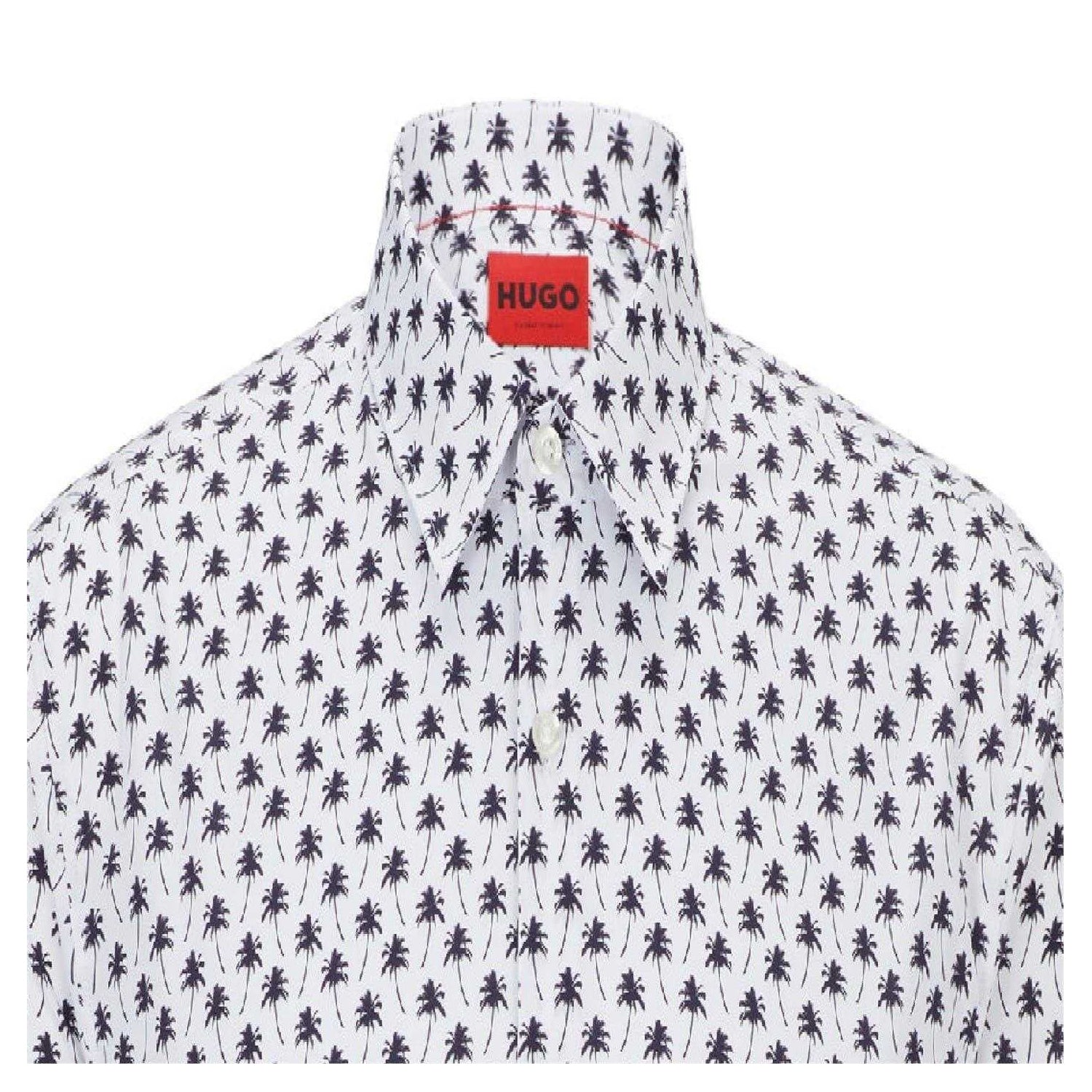 White - Back - Hugo Mens Collared Regular Shirt