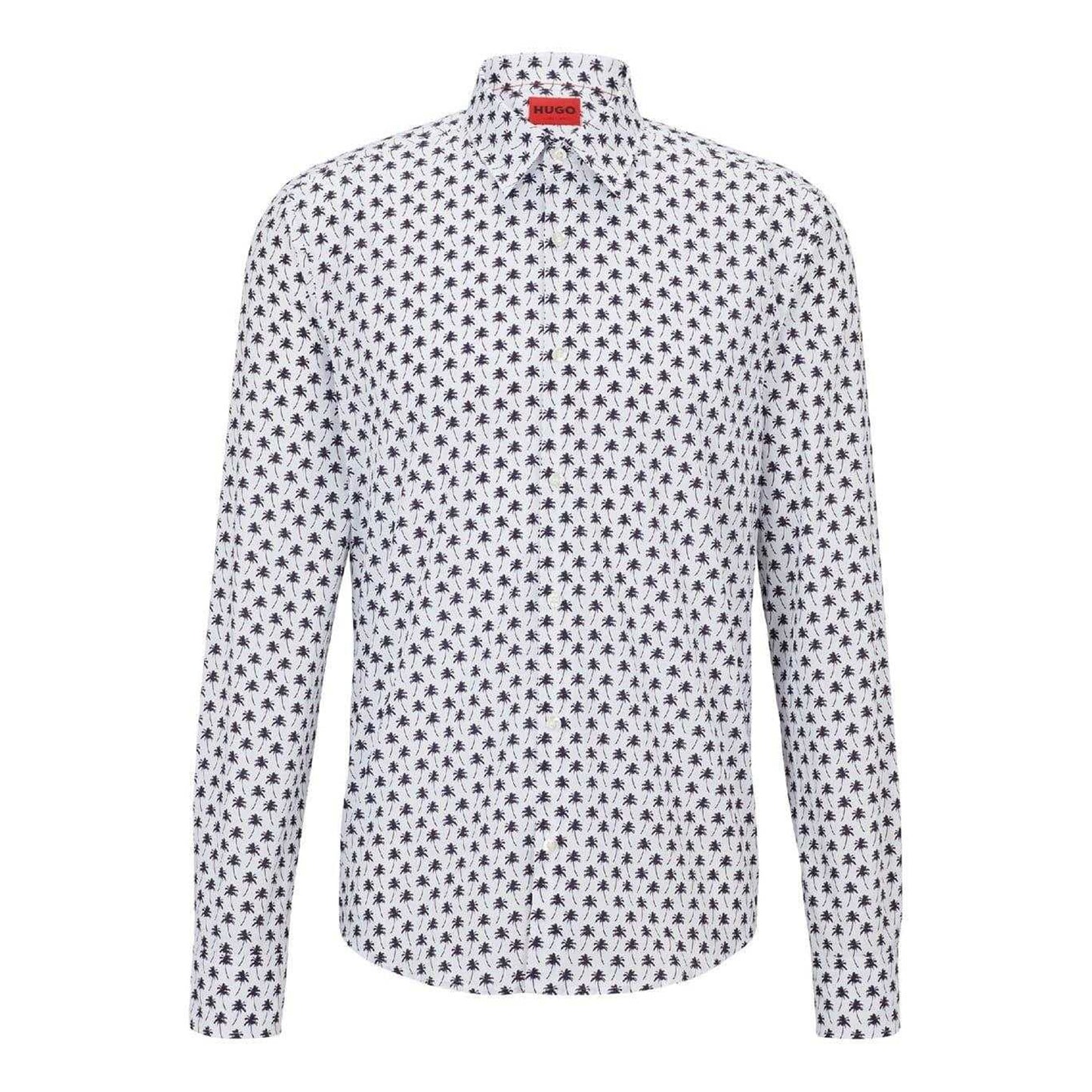 White - Front - Hugo Mens Collared Regular Shirt