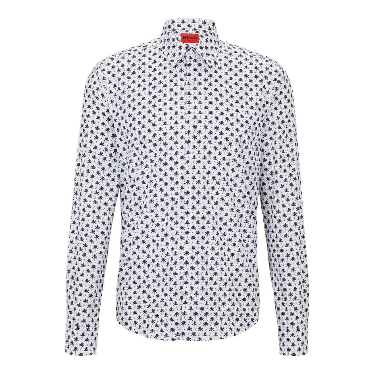 White - Front - Hugo Mens Collared Regular Shirt