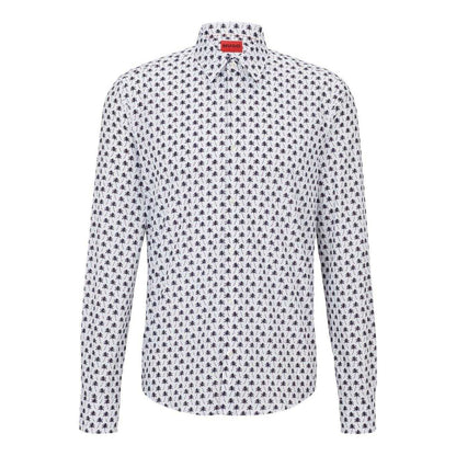White - Front - Hugo Mens Collared Regular Shirt